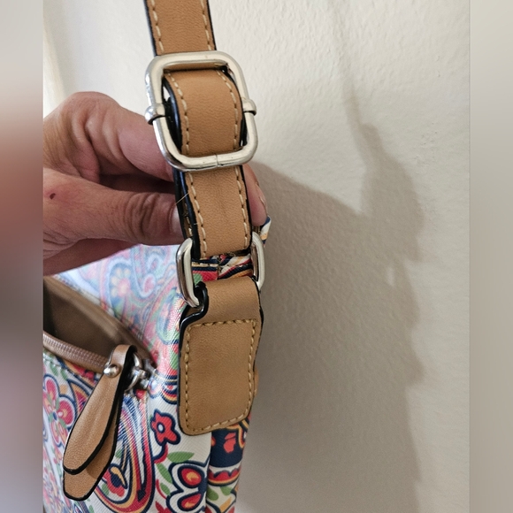 Giani Bernini Saffiano Multi-Color Paisley Print Crossbody Messenger Bag Purse - Picture 7 of 15